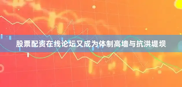 股票配资在线论坛又成为体制高墙与抗洪堤坝